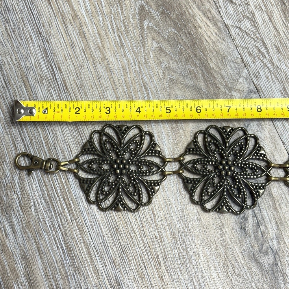 Vintage Medallion Chain Belt Waist Hip Metal Jewelry BOHO Chic 1980s - Picture 9 of 11